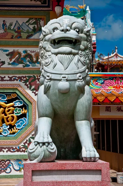 The Stone lion in joss house — Stock Photo, Image