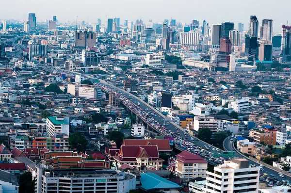 Vista do tráfego na cidade de Bangkok, Tailândia — Fotografia de Stock