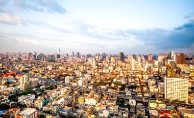 Görünümü trafik bangkok şehir, Tayland