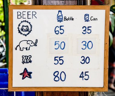 bira Tayland menü