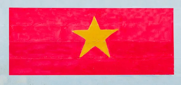 Bandeira de pintura de vietnam na parede — Fotografia de Stock