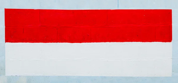 Painting flag of indonesia on wall — Stock Photo, Image