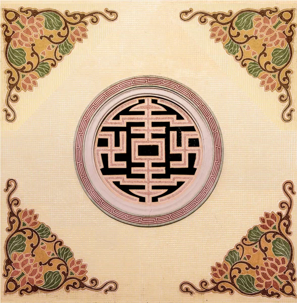 Τοίχο μοτίβο κινεζικό στυλ στο σπίτι joss — Φωτογραφία Αρχείου