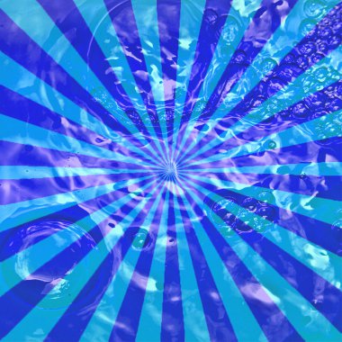 Sunburst grunge kabarcık deseni ile mavi