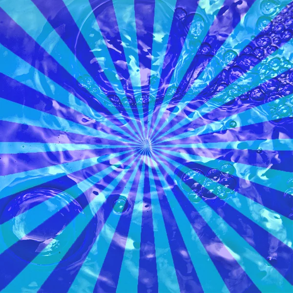 Sunburst Grunge azul con patrón de burbuja —  Fotos de Stock