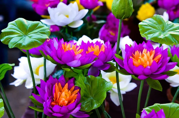 Colorful of artificial lotus — Stock Photo, Image