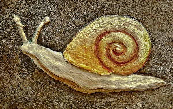 Sculpture cement of snail — Stock Photo, Image