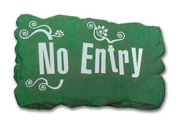 Sign rock of no entry isolated on white background — Stock Photo, Image