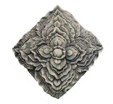 Beyaz arka plan üzerinde izole çiçek taştan oyma