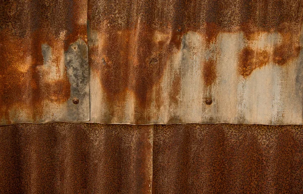 Rusty corrugated iron metal texture — Stock Photo, Image