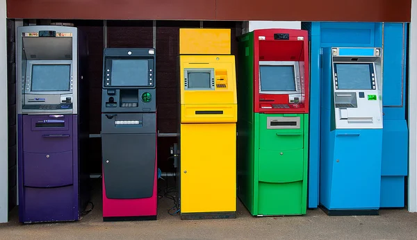 Kleurrijke van automated teller machine — Stockfoto