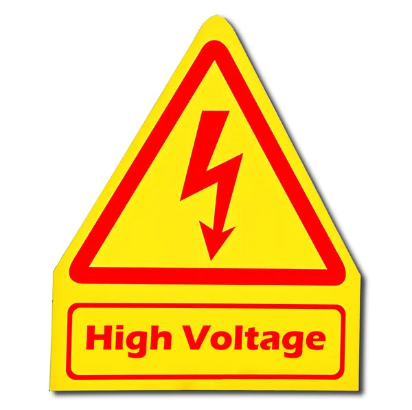 The Sign of danger of electricity from high voltage isolated on — Stock Photo, Image