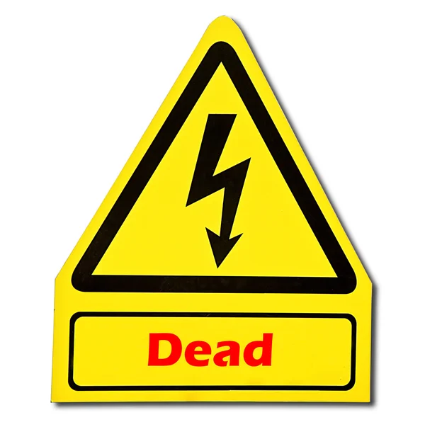 The Sign of danger of electricity from high voltage isolated on — Stock Photo, Image