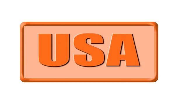 Button of United States of America isolert på hvit bakgrunn – stockfoto