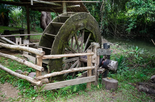 Wooden turbine wind of thai style — Stock Photo, Image