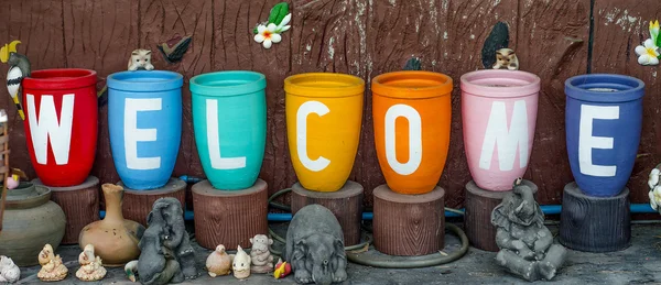 Colorful of welcome text — Stock Photo, Image