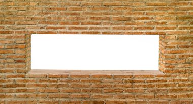 Brickwall arka plan üzerinde beyaz delik