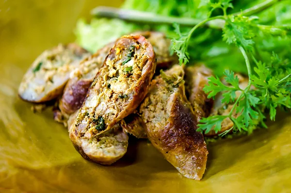 Native grilled sausage of north thailand (Sai-Aua) — Stock Photo, Image