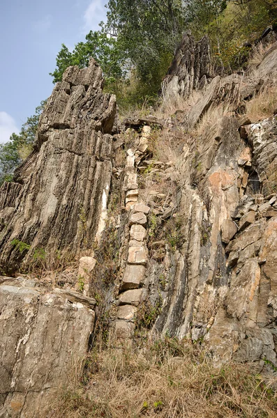 Rock staircase on hill — Stock Photo, Image