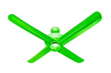 üç bıçak tavan fanı bir stüdyoda izole kırpma içerir