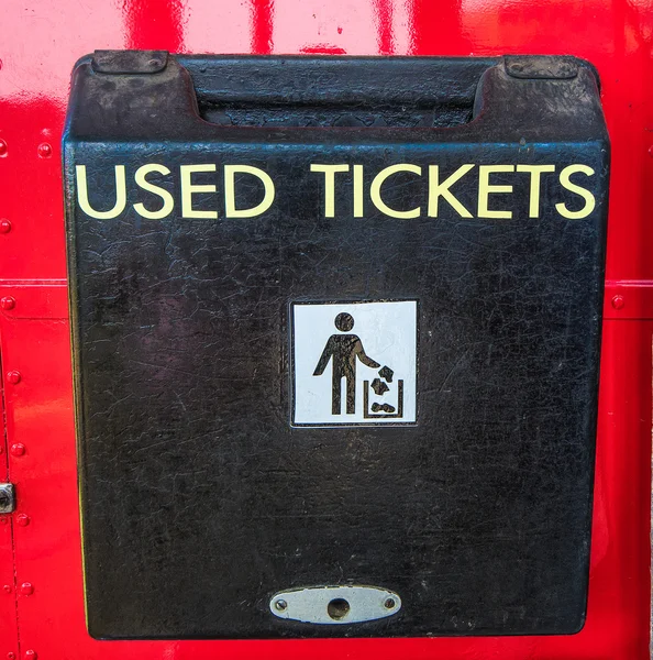 Box of used ticket on the bus — Stock Photo, Image