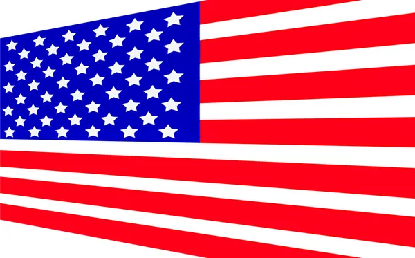 Kaart van vlag die USA geïsoleerd op witte achtergrond — Stockfoto