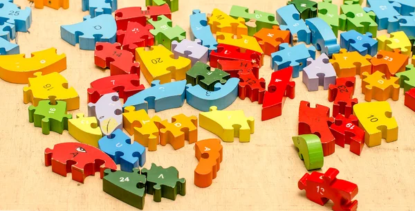 Coloré de puzzle en bois — Photo