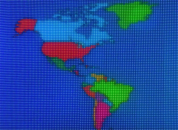 Rayas coloridas en la pantalla lcd del mapa de los E.E.U.U. — Foto de Stock