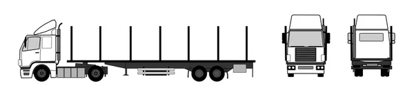 Vrachtwagen met aanhangwagen — Stockvector