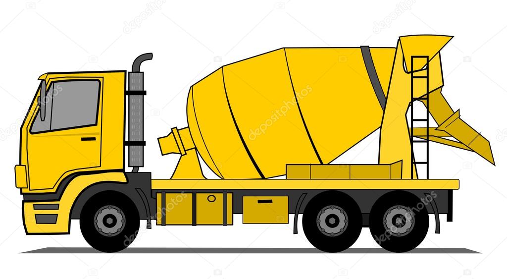 Cement mixer truck vector