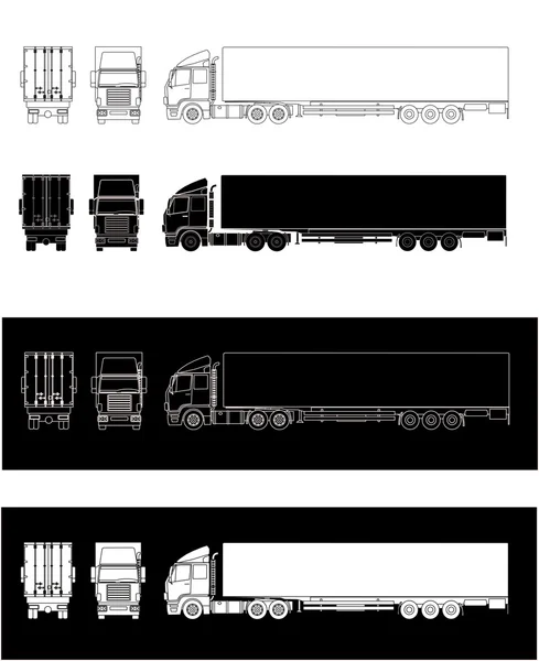 Oplegger vrachtwagen — Stockvector