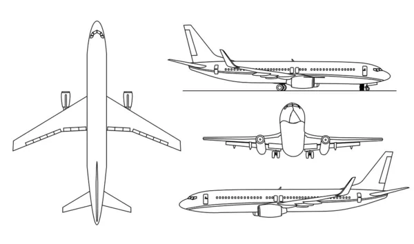 Arplanes siluetas — Vector de stock