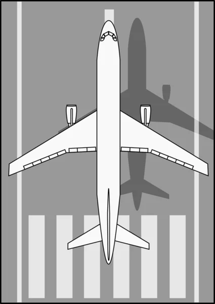 A Ilustración de aterrizaje avión blanco — Vector de stock