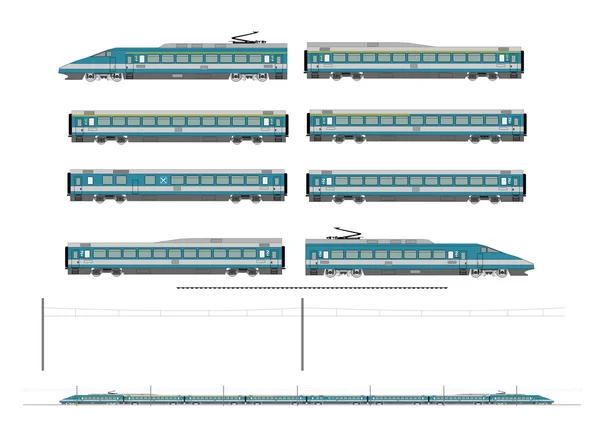 Kit treno ad alta velocità — Vettoriale Stock