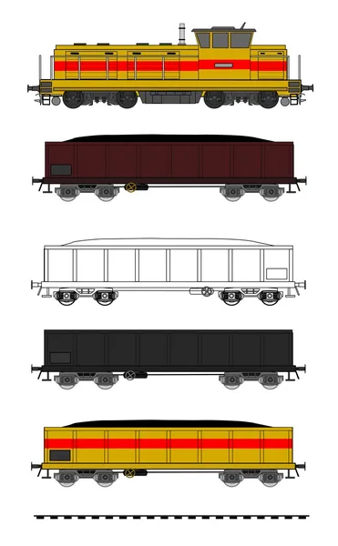 Carbone vettore del treno — Vettoriale Stock