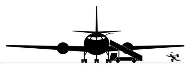 Miss the plane — Stock Vector