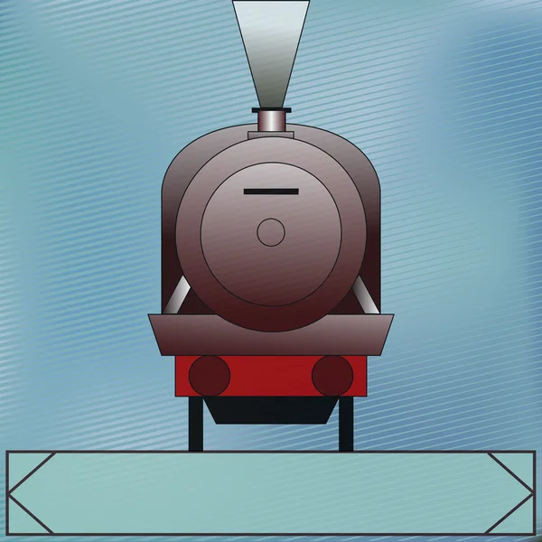 Locomotive à vapeur vintage, arrière-plan vectoriel avec un rai Art déco — Image vectorielle