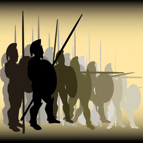 Hoplite Phalanx — Stock Vector