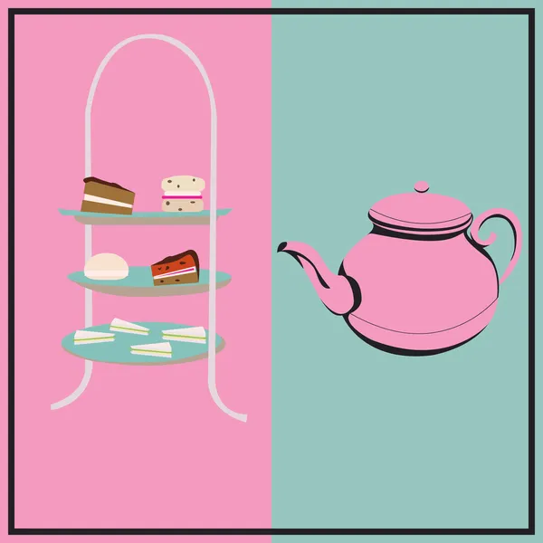 Afternoon Tea — Stock Vector