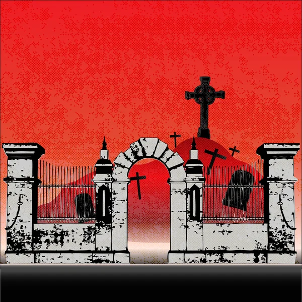 Halloween kerkhof — Stockvector
