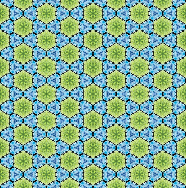 Полноценный Синий Цветочный Зеленый Фон — стоковое фото