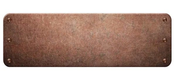 Textur Der Messingplatte Alter Metallhintergrund Mit Nieten Auf Weißem Hintergrund — Stockfoto