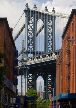 Williamsburg Bridge and the Empire State Building NYC clipart