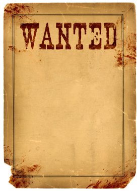 Blood Stained Wanted Poster 1800s Wild West clipart