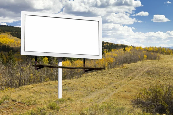 Blank Billboard Sign on Wilderness Path — Stock Photo, Image
