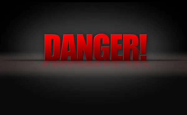 Danger Sign 3D Letters on Black Background — Stock Photo, Image