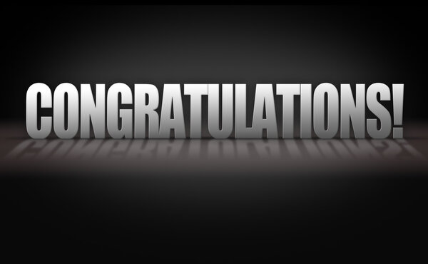 Congratulations 3D Letters on Black Background — Stock Photo, Image