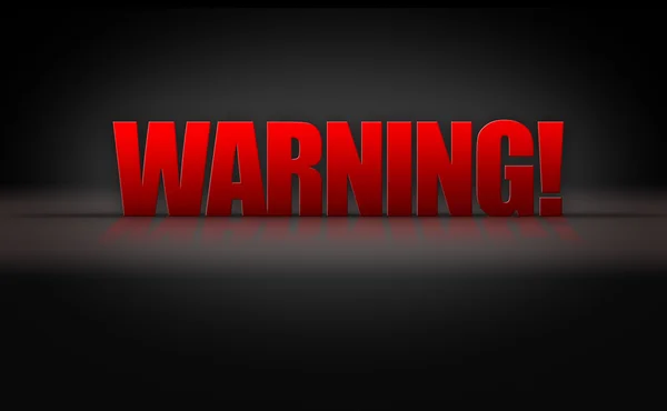 Warning Sign 3D Letters on Black Background — Stock Photo, Image