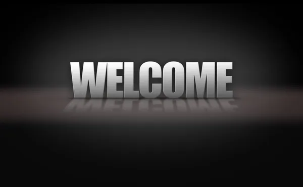 3D Welcome Message on Black Background — Stock Photo, Image