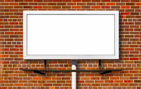 Billboard Advertising Sign on Brick Background — Stock Photo, Image